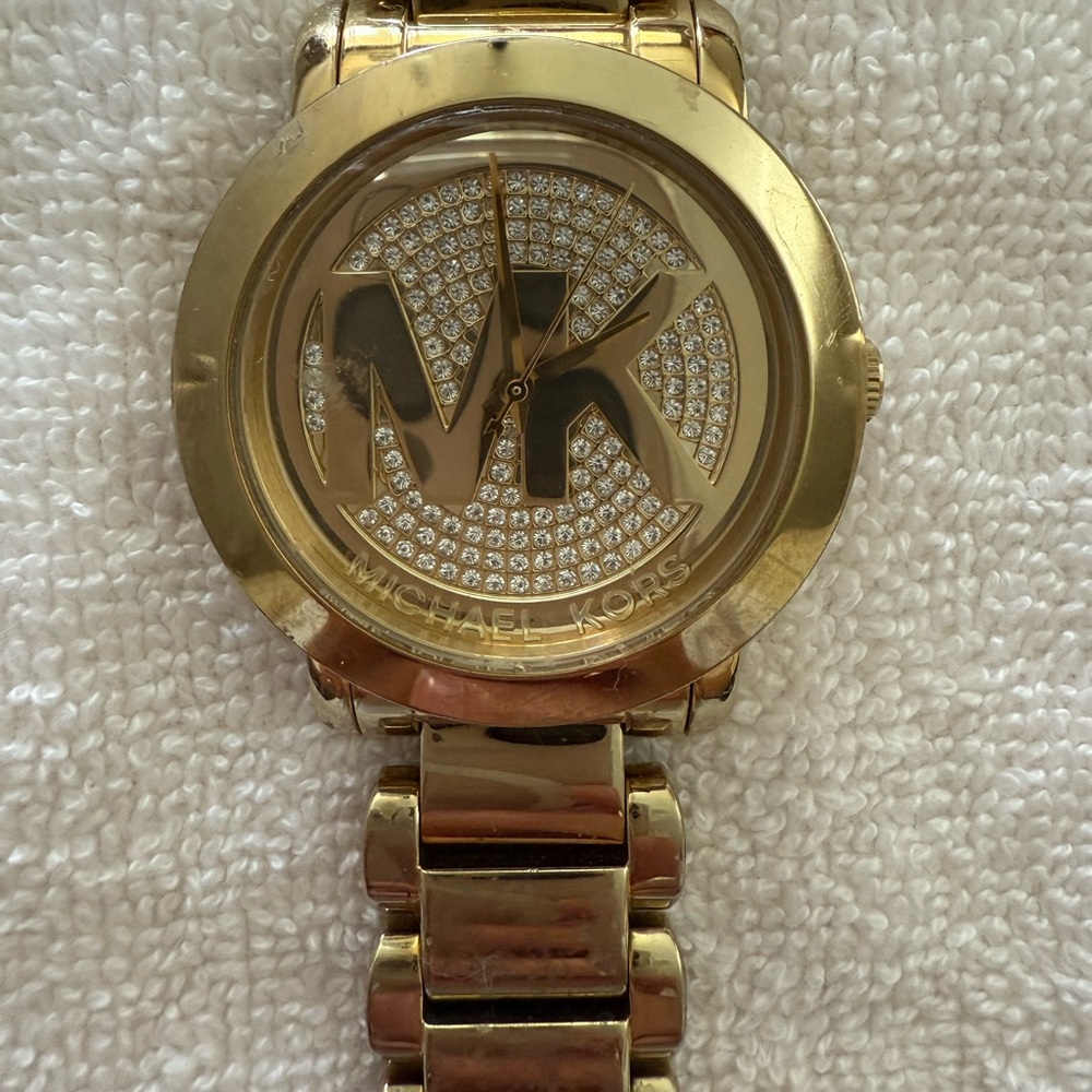 Michael Kors Gold-Tone Crystal Watch